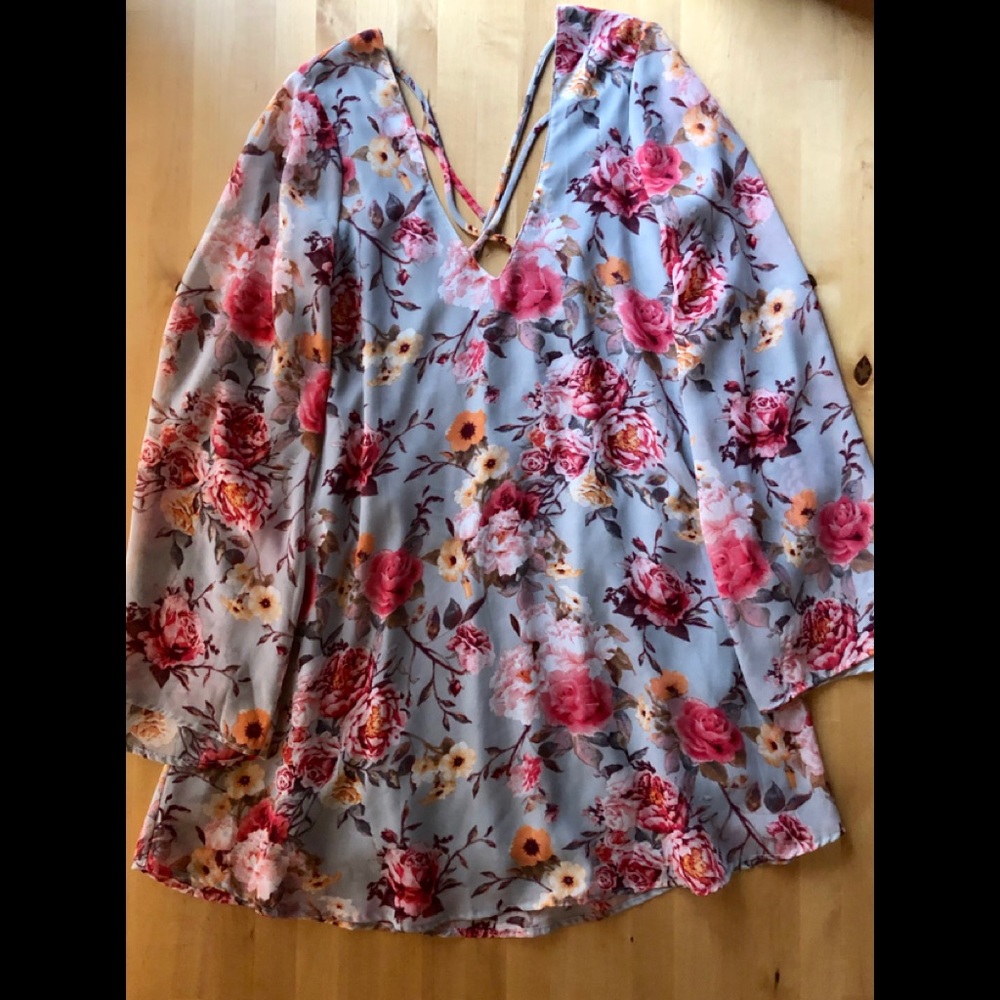 Joni Flow Dress in “Boho Blue Bouquet”